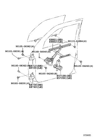 Front Door Hinge Top Left 68720-35031 for Toyota 4RUNNER