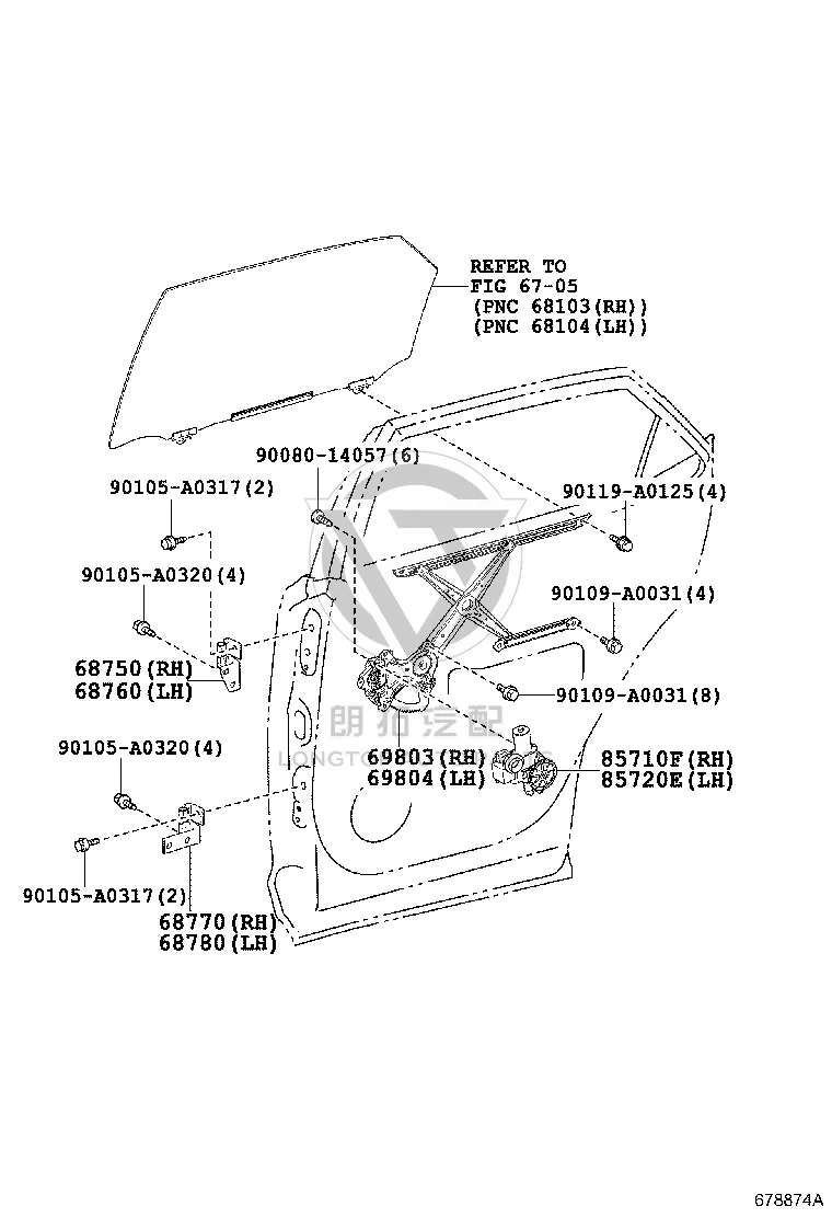 Rear Right Window Motor 85710-48131 for Lexus RX Series