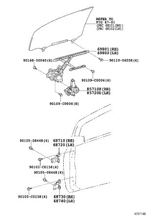 Front Door Hinge Bottom Right 68730-0P011 for Toyota Camry