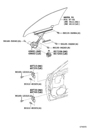 Front Door Window Motor 85720-50100 for Lexus LS460