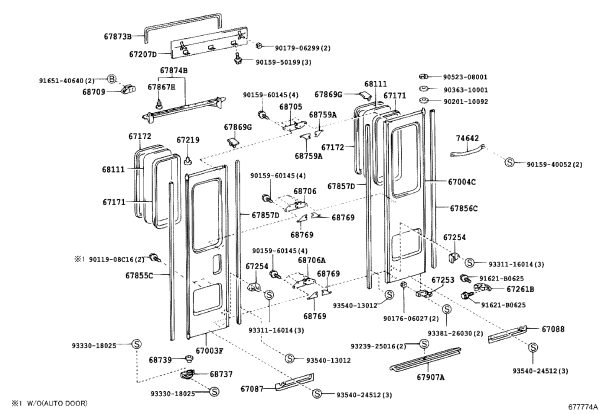 Sliding door assist handle 74642-0S010 for Toyota Coaster