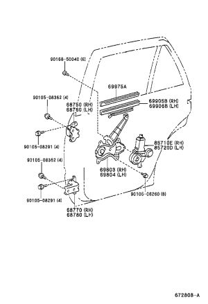 Rear Door Glass Bracket 69905-35020 for Toyota 4RUNNER