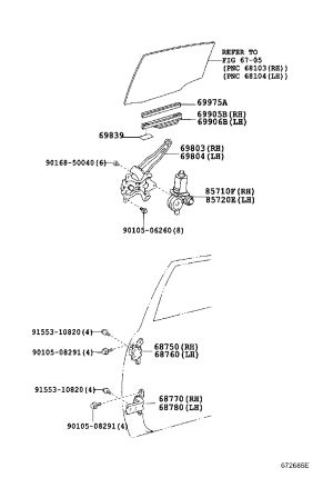 Rear Door Hinge 68780-60031 for Toyota XA