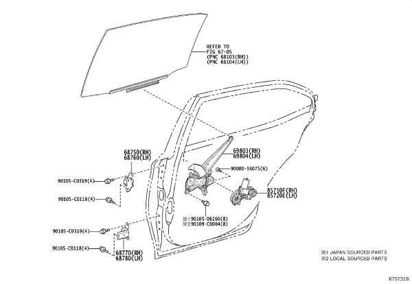 Rear Door Glass Lift Motor 85710-06321 for Toyota Camry