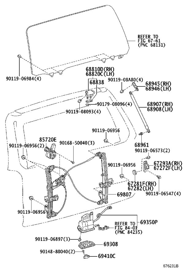 Tail Cover Hinge 68810-21050 for Toyota 4RUNNER
