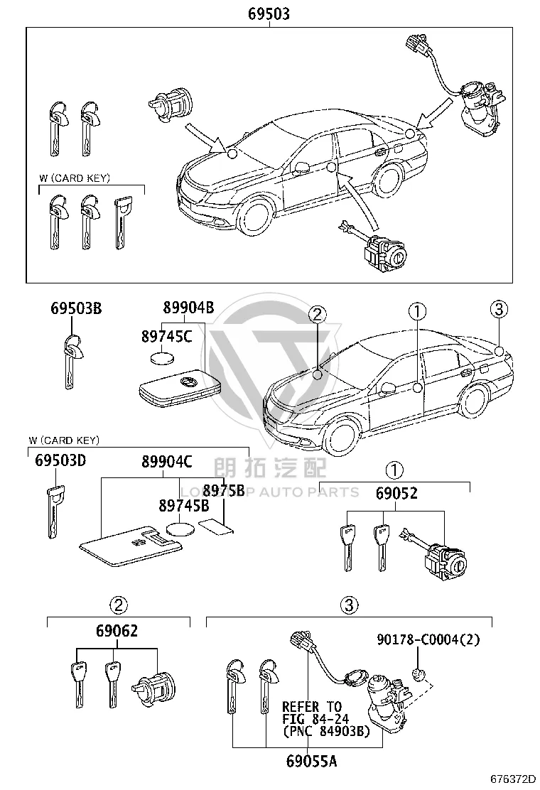 Full Vehicle Lock Set 690050-N070 for Toyota Crown