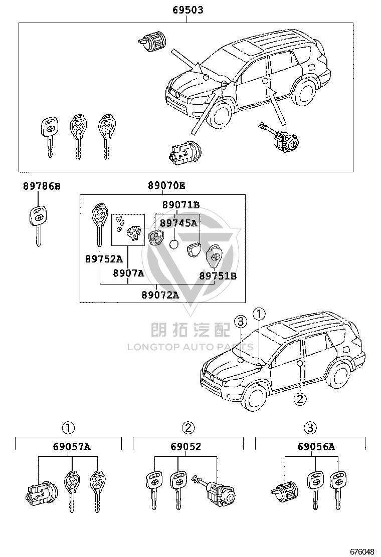 Ignition Key Housing 89752-02270 for Toyota RAV4