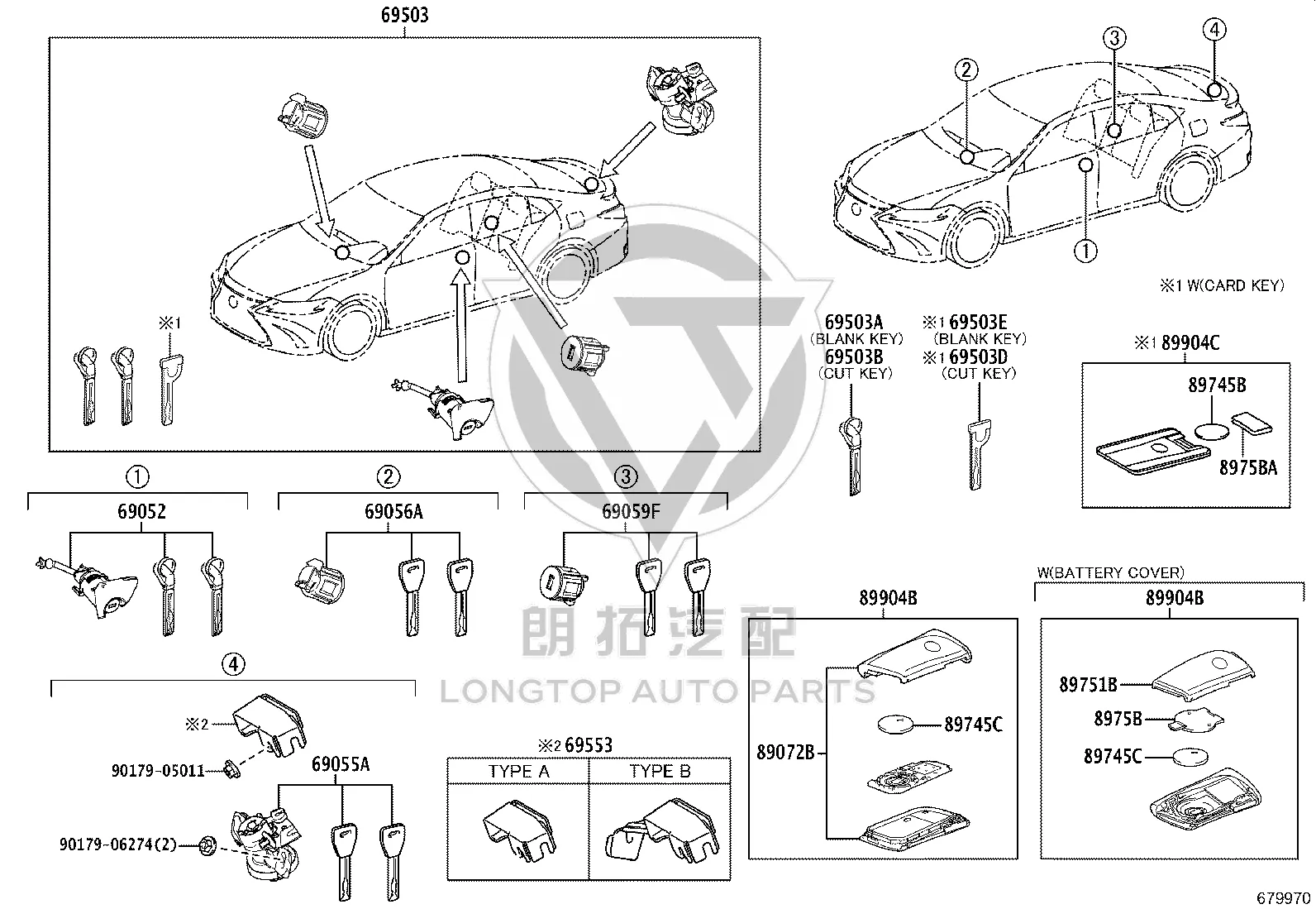 Full Car Lock (Set) 69005-33E60 for Lexus ES350