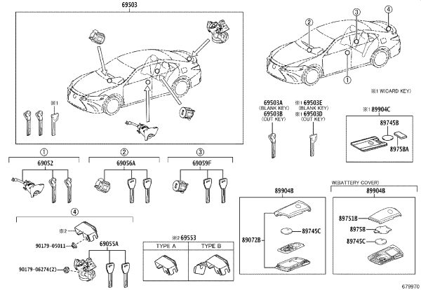 Key Remote Control 8990H-33460 for Lexus ES350
