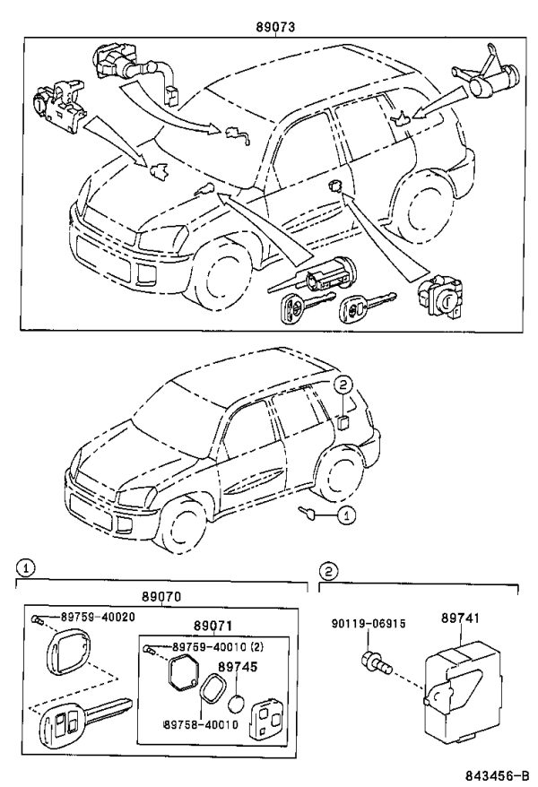 Full Vehicle Lock Set 69005-42370 for Toyota RAV4