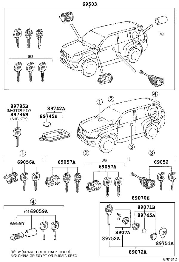 Remote key transmitter 89071-60290 for Toyota Land Cruiser Prado