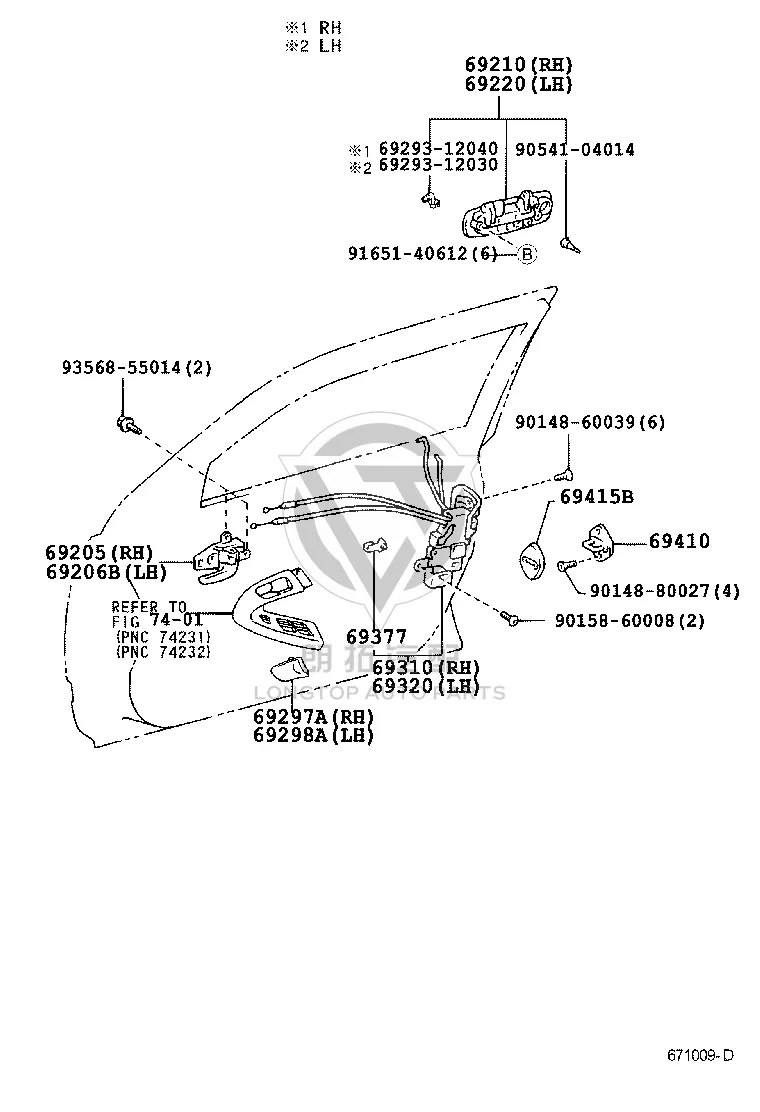 Front Right Door Lock Actuator 69030-30880 for Lexus GS300