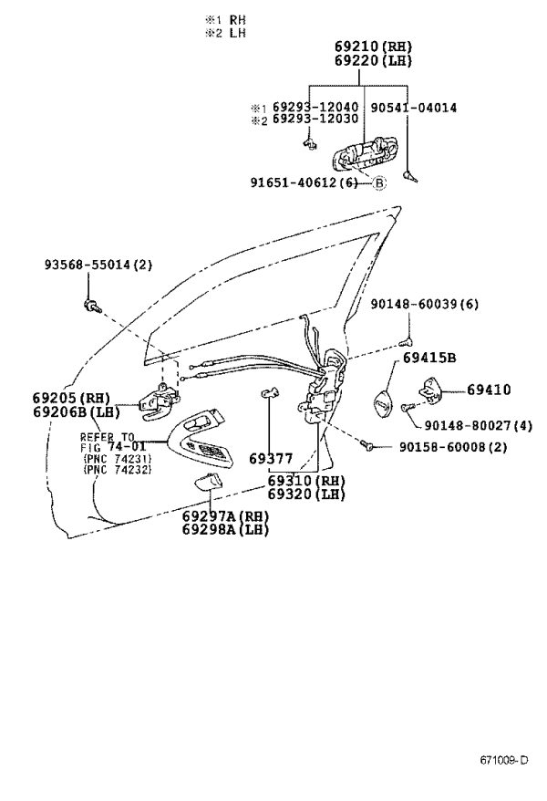 Front Right Door Lock Actuator 69030-30880 for Lexus GS300