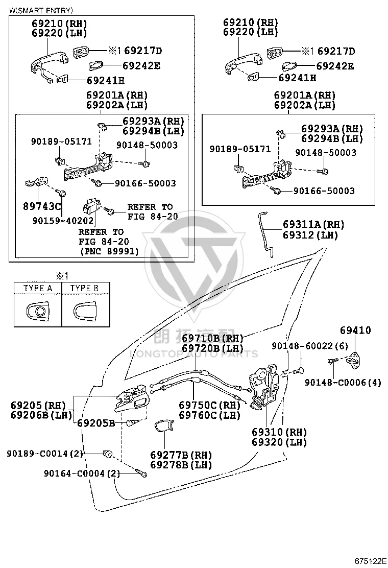 Front Door Inner Handle Cable 69710-02120 for Toyota Corolla