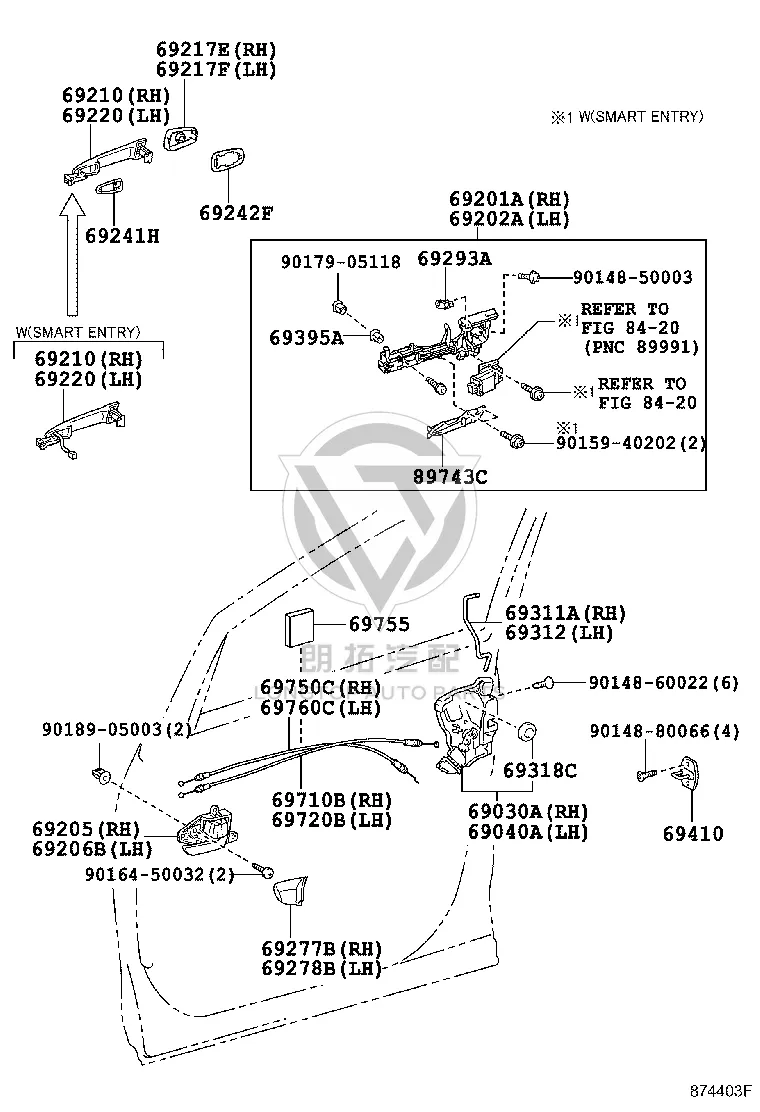 Front Door Lock Assembly 69040-28211 for Toyota ALPHARD