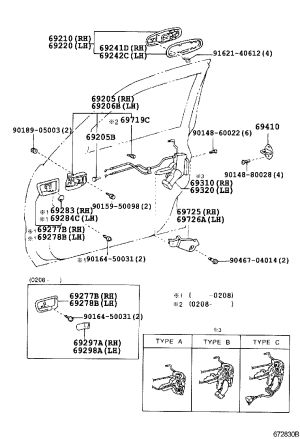 Front Door Handle Right 69210-60071 for Toyota Land Cruiser