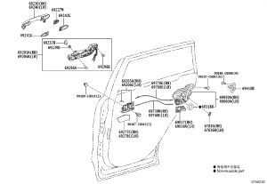 Rear door lock assembly (left) 69060-02460 for Toyota RAV4