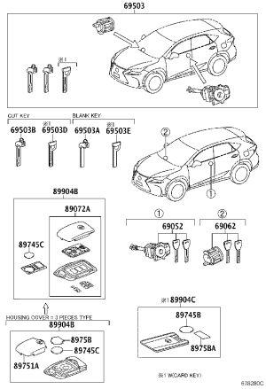 Key (remote control) 89904-78690 for Lexus NX