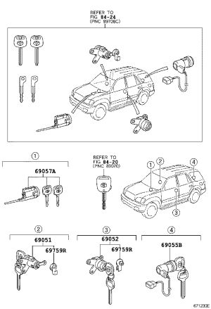 Trunk Lid Lock Cylinder 69055-34020 for Toyota Sequoia