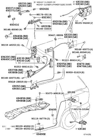 Rear Door Lock Mechanism 69200-28043 for Toyota Previa