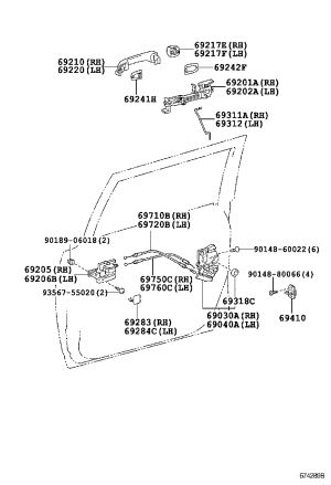 Front Door Inner Handle 69206-35010 for Toyota FJ CRUISER