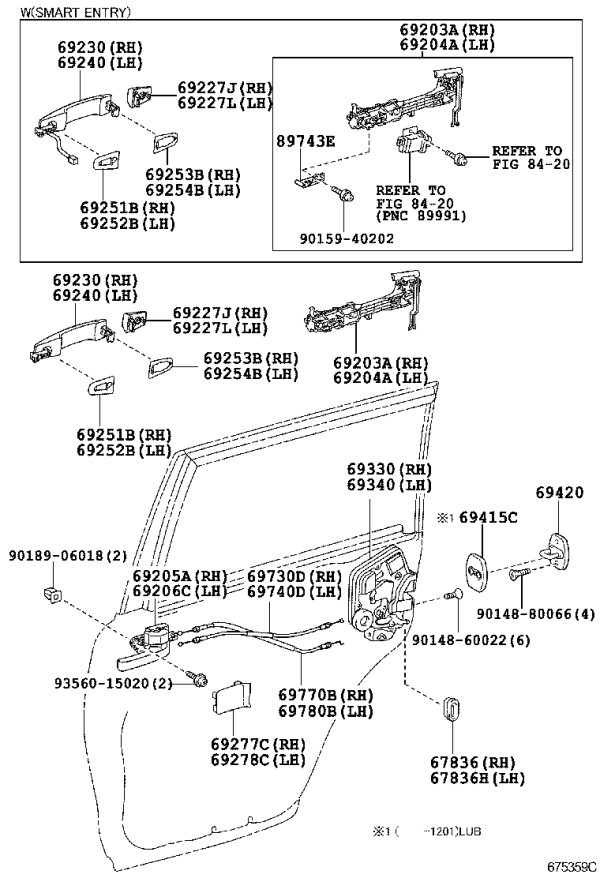 Rear Door Outer Handle Fixed Frame 69204-60040 for Toyota Land Cruiser