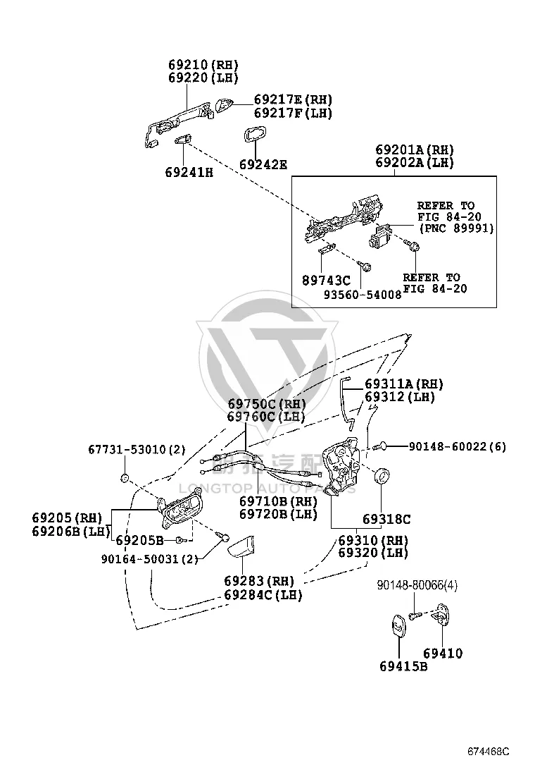 Front Door Outer Pull Handle Decorative Cover 69218-53021 for Lexus IS F