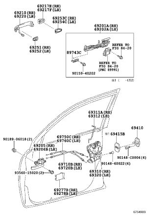 Left Outside Door Handle 69210-60100 for Toyota Land Cruiser