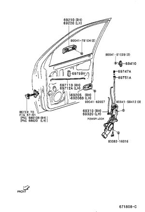 Rear Door Latch 69410-87701 for Toyota CAMI