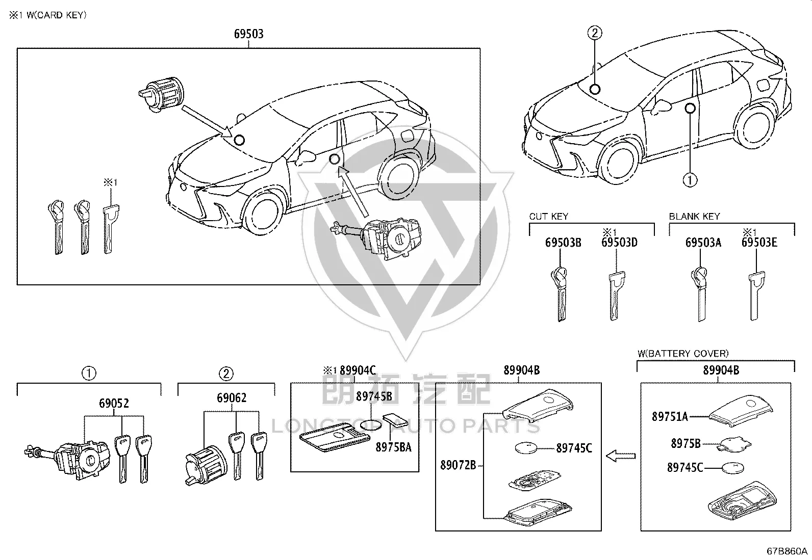 Key Remote Control 8990H-78022 for Lexus LX