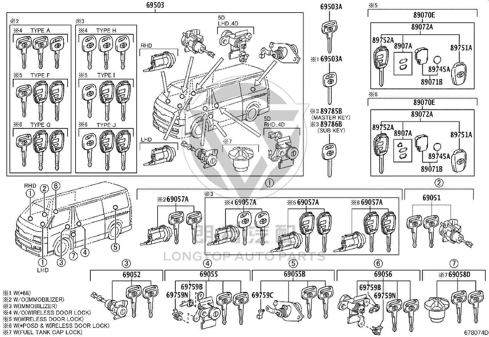 Door Lock Control Link Clip 69759-24090 for Toyota 4Runner