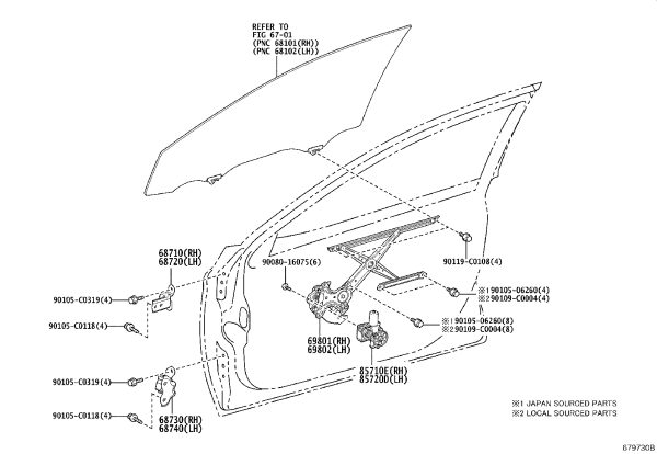 Front Right Door Power Window Motor 85710-06311 for Toyota Avalon
