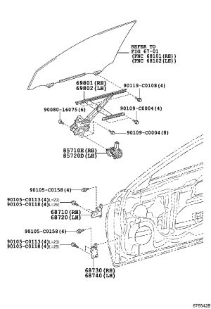 Front Door Window Regulator Left 69802-0P020 for Toyota Reiz