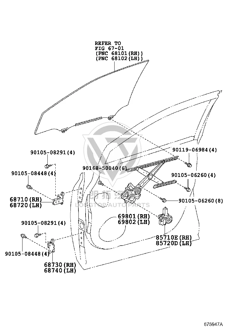 Front Door Glass Lift Motor 85720-48101 for Lexus RX270