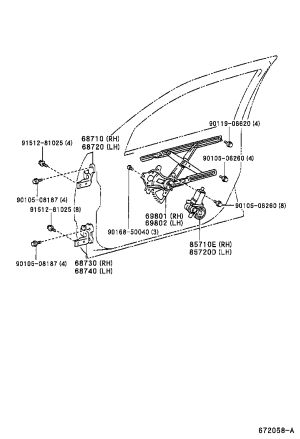Front Door Glass Lift Motor 85720-50080 for Toyota Celsior