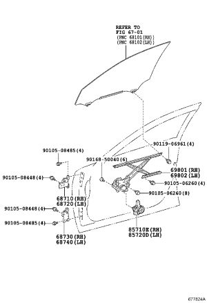 Front Door Glass Lift Motor 85720-53090 for Lexus IS