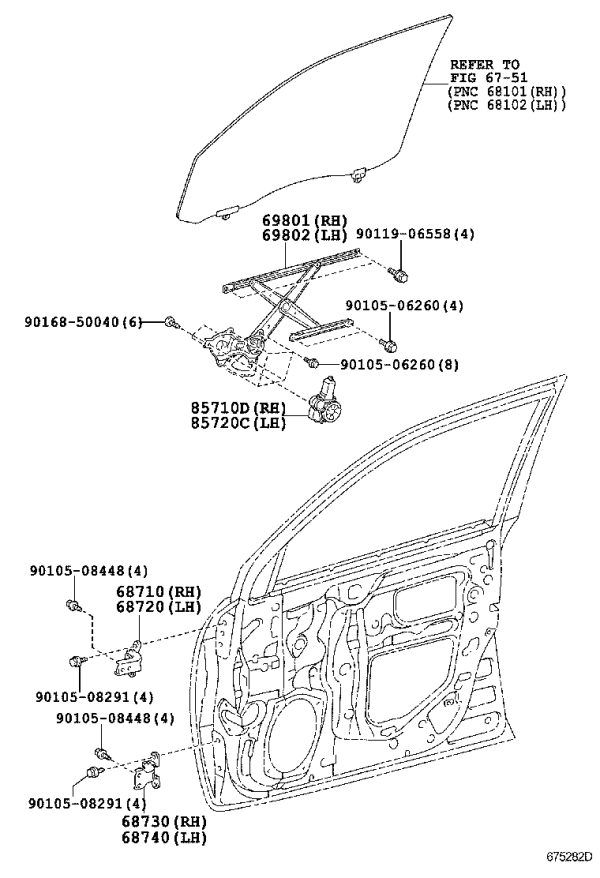 Front Door Glass Lift Motor 85710-60320 for Toyota Land Cruiser