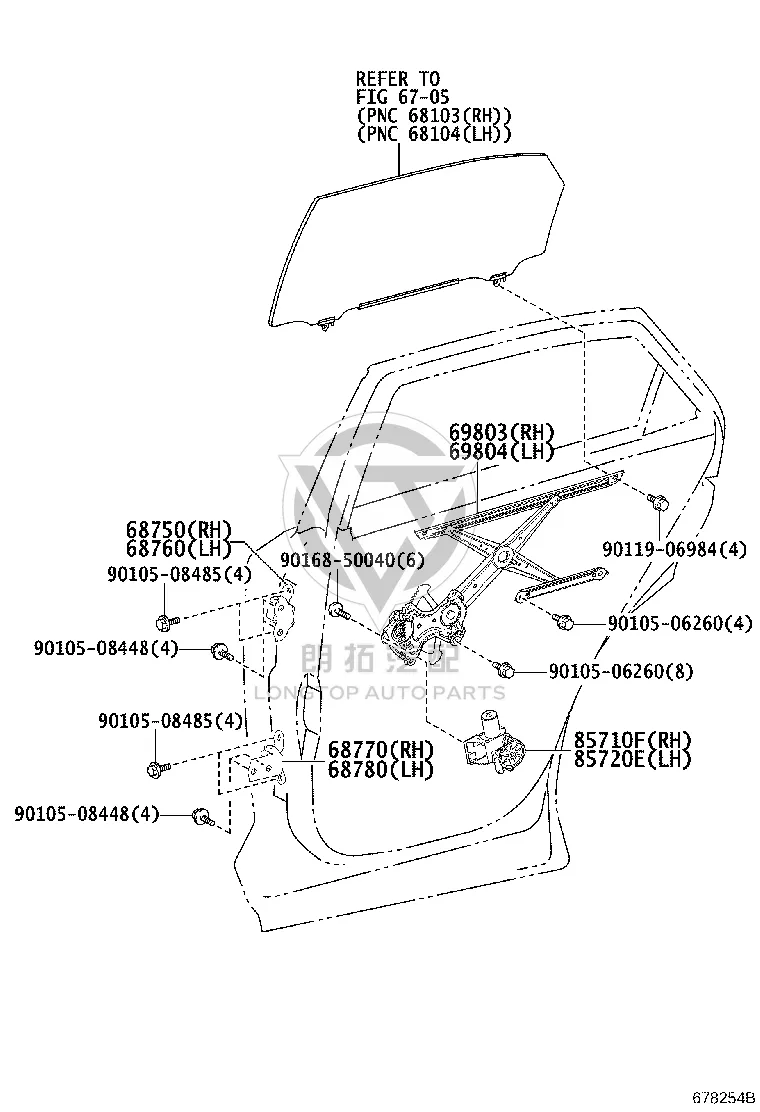 Rear Door Glass Lift Motor 85710-78021 for Lexus NX Series