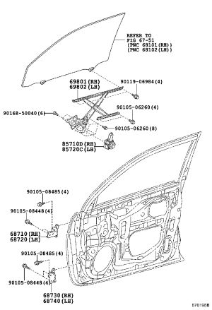 Front Door Window Regulator Motor 85720-12490 for Toyota 4RUNNER