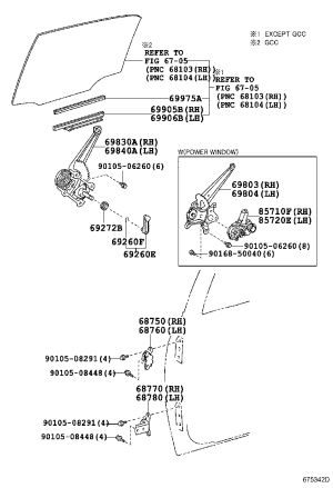 Rear Door Window Regulator 69804-12180 for Toyota RUKUS