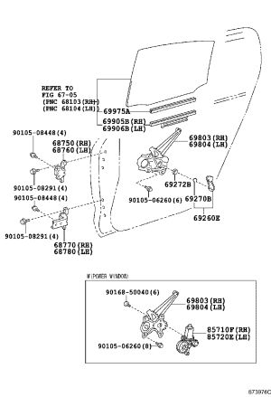 Rear Window Lift Bracket 69804-52090 for Toyota RACTIS