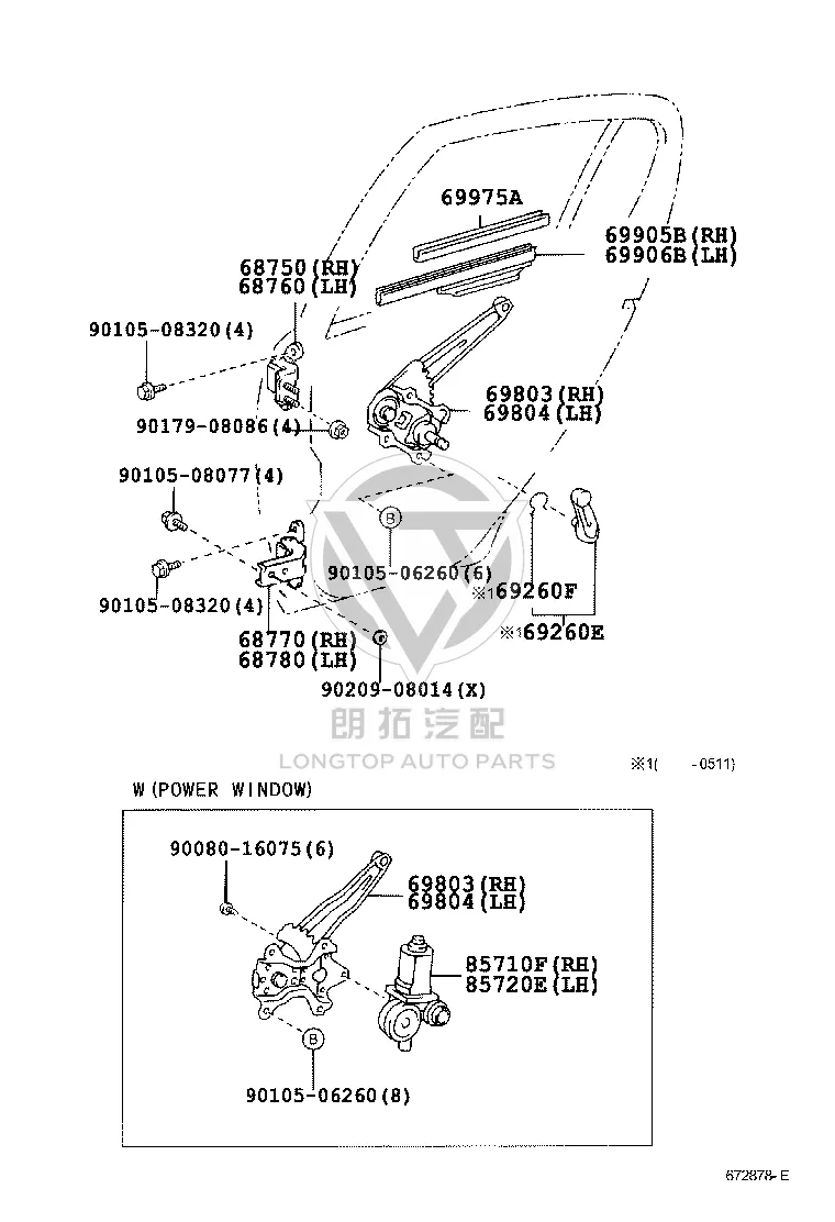 Rear Left Door Window Regulator 69840-0D030 for Toyota Vios