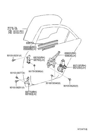 Rear Window Bracket 69905-22060 for Toyota MARK X