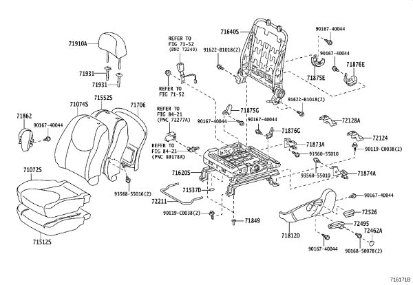 Front passenger seat headrest 71910-0R040 for Toyota RAV4