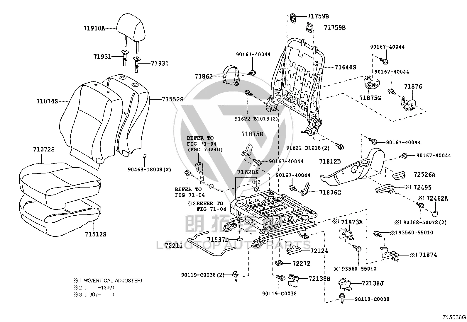 Left Backrest Recliner Inner Cover 71876-06270 for Toyota Corolla