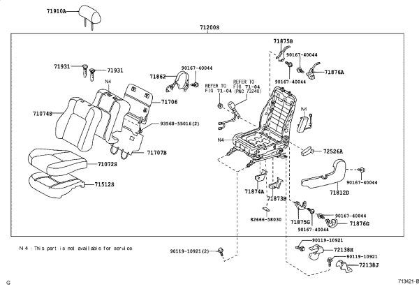Driver Seat Assembly 71200-33C40E3 for Toyota Camry