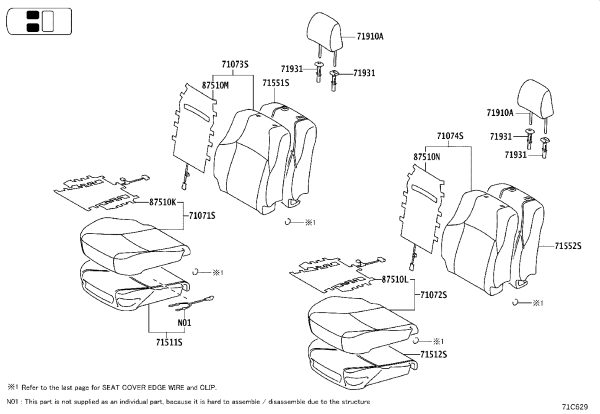 Driver seat base cushion 71502-60360 for Lexus GX400