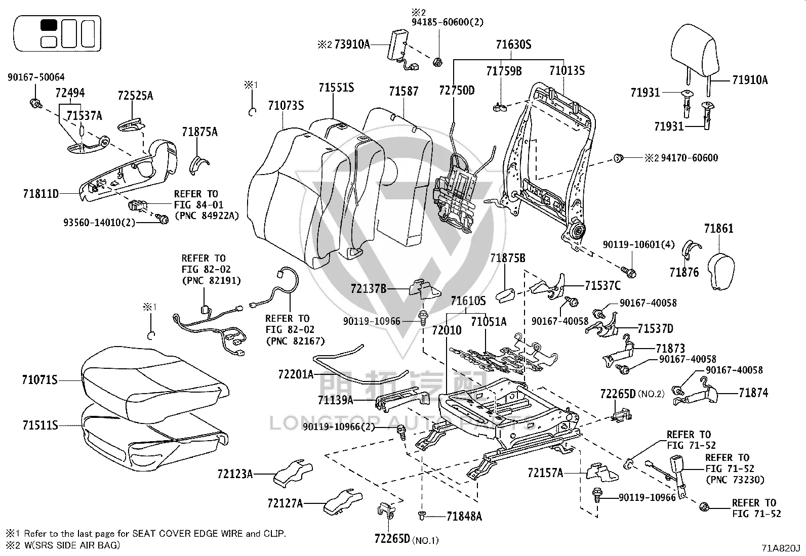 Front Passenger Side Airbag 73910-60030 for Toyota Land Cruiser Prado
