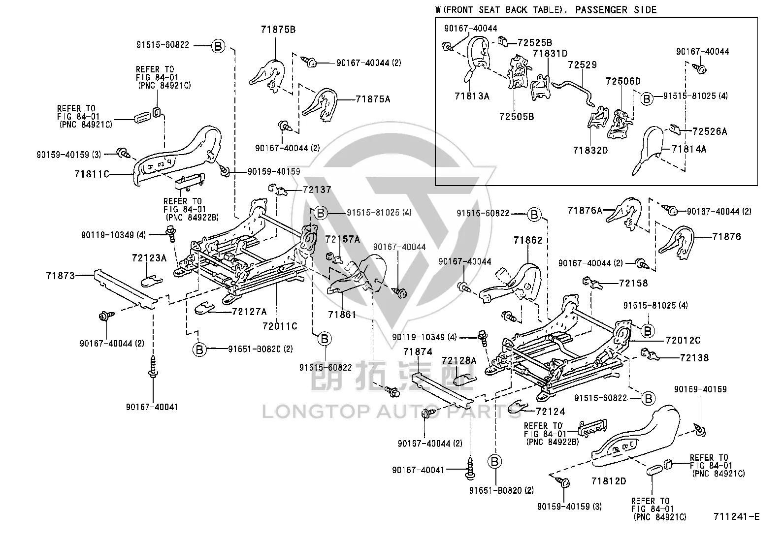 Front Passenger Seat Adjustment Trim Panel 71811-53020 for Toyota ALTEZZA