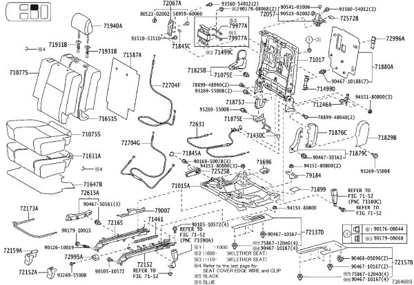 Rear Left Seat Lock Control Rod 72057-60130 for Toyota 4RUNNER